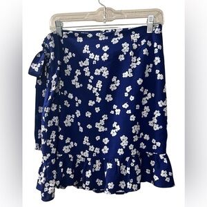 COPY - Mix it Floral Blue Wrap Mini Skirt Size 12